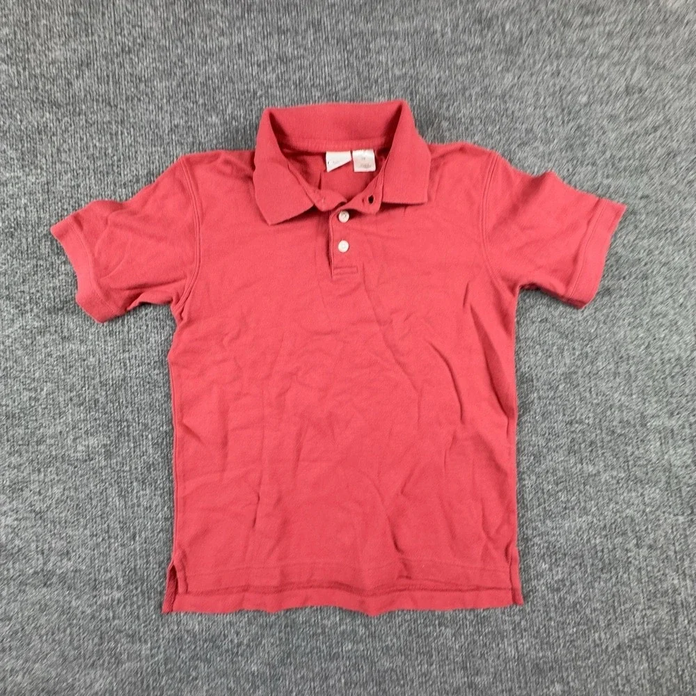 Talbots Kids Shirt Youth 10 Red Short Sleeve Polo Cotton Knit School Top